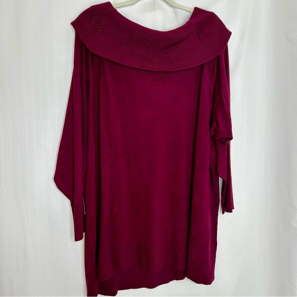 Torrid fold over Marilyn burgundy cowl neck sweater long sleeve size 6X - Picture 7 of 7